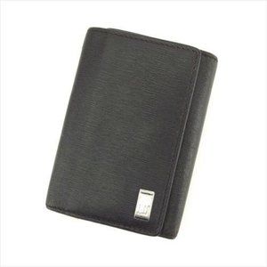 Authentic Used Dunhill Key case Key holder Brown Silver leather Mens